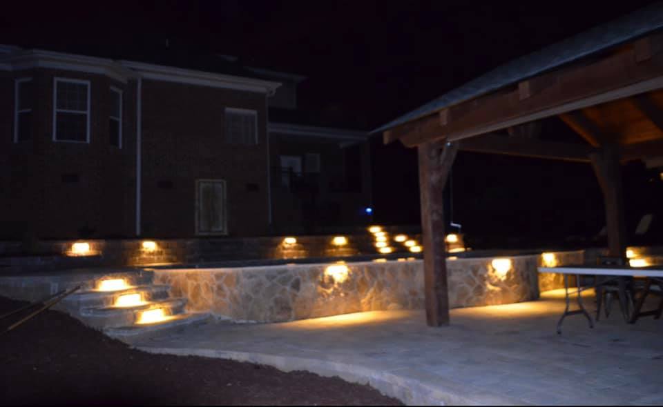 luxury outdoor space with lighting